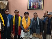 वरिष्ठ भाजपा नेता पंडित पुनीत वशिष्ठ जी के आवास पर पूर्व केंद्रीय मंत्री भारत सरकार डॉ महेश शर्मा जी का भव्य स्वागत किया